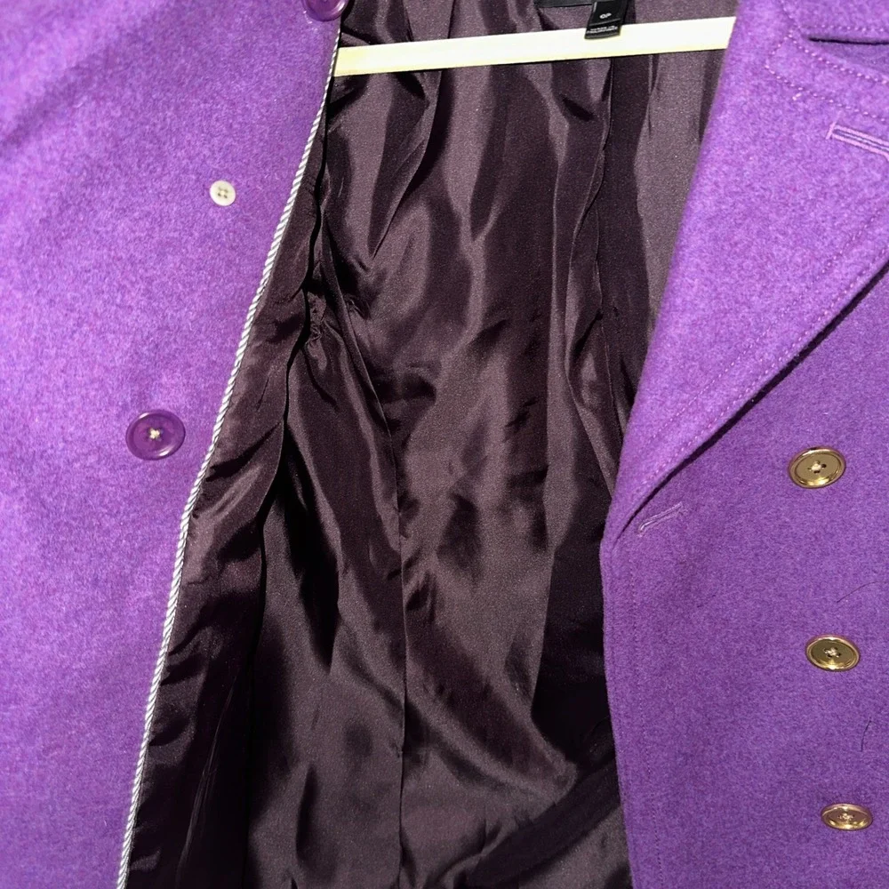 J Crew Womens Stadium Cloth Majesty Peacoat Sz 0p Purple Wool Cashmere‎ Coat - Picture 12 of 12